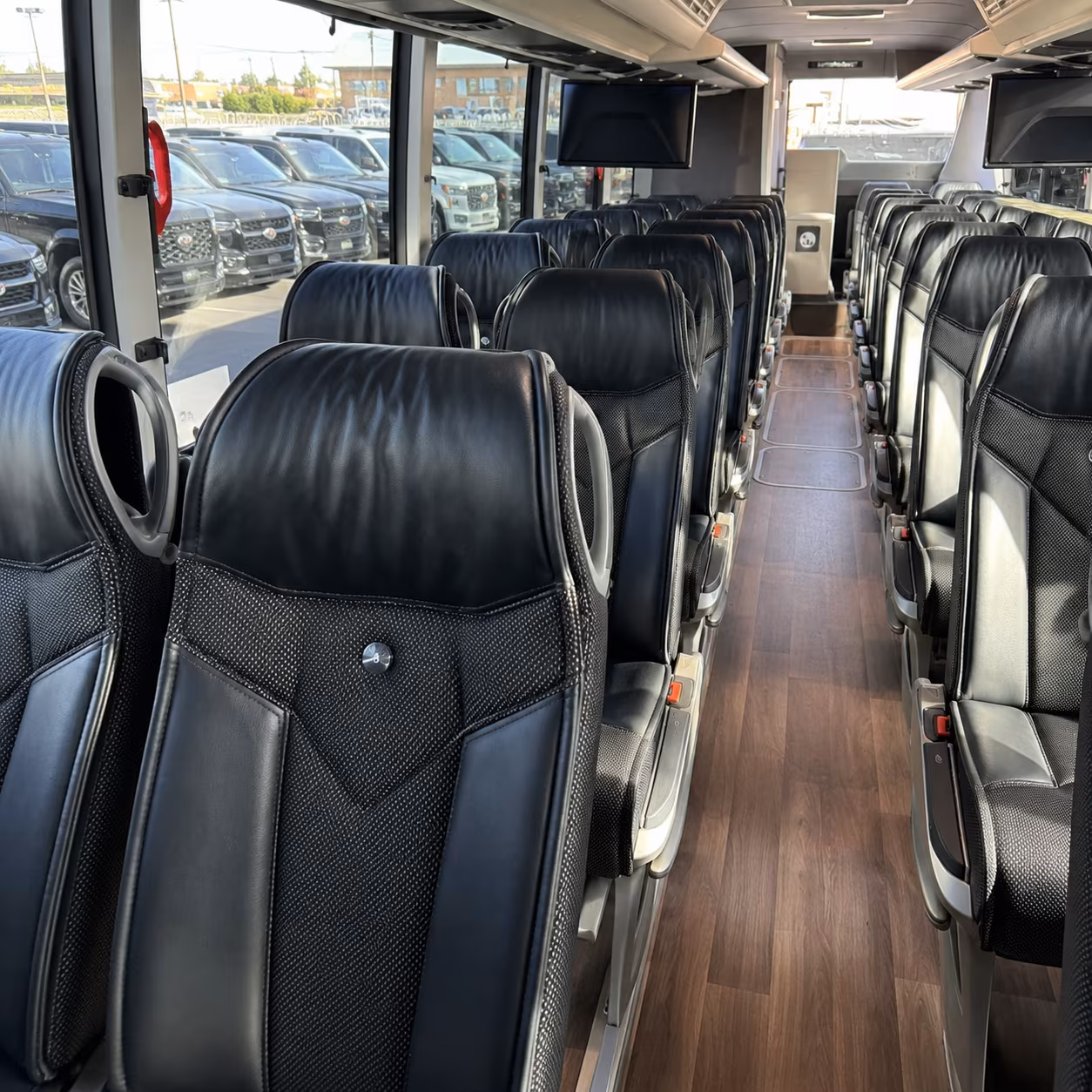 tracy charter bus rental interior