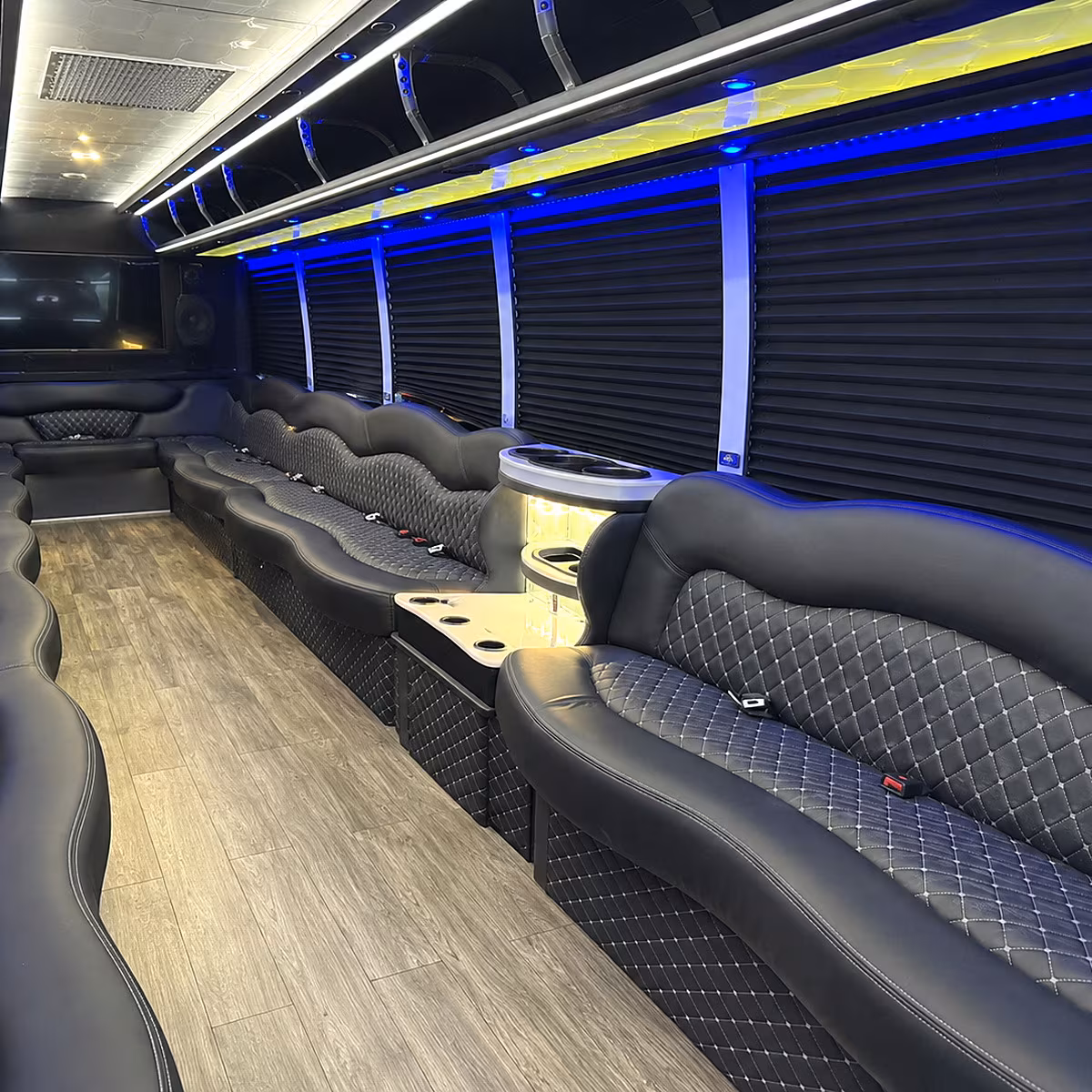 tracy party bus rental interior